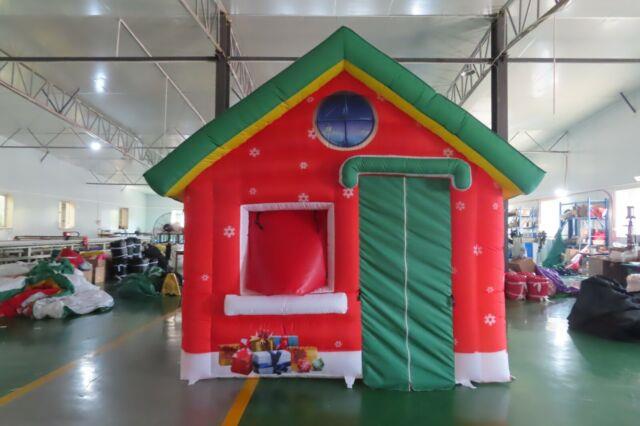 13'x10'x10' Inflatable Santa House Christmas Decoration Withfan In Stock In U. S
