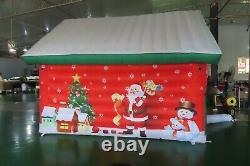 13'x10'x10' Inflatable Santa House Christmas Decoration WithFan In Stock in U. S