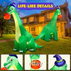 13Ft Giant Halloween Dinosaur Inflatable Decorations, Bite Large Pumpkin with Wi 13Ft Giant Halloween Dinosaur Inflatable Decorations, Bite Large Pumpkin with Wi
