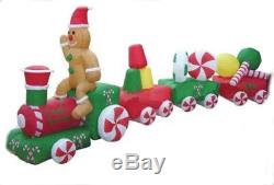 14.5 Ft CANDY EXPRESS TRAIN Airblown Lighted Yard Inflatable GINGERBREAD MAN