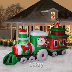 14 FT COLOSSAL SANTA IN TRAIN Christmas Airblown Lighted Yard Inflatable