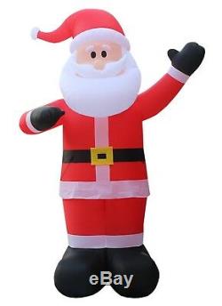 14 Foot Tall Lighted Christmas Air Blown Inflatable Santa Claus Yard Decoration