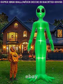 14Ft Giant Halloween Inflatable Alien Decoration with Built-In LEDs Yard Garden