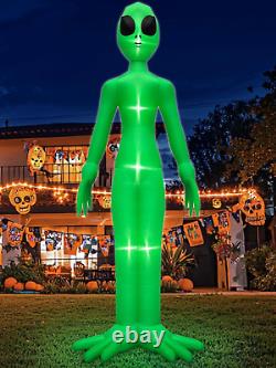 14Ft Giant Halloween Inflatable Alien Decoration with Built-In LEDs Yard Garden