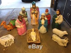 15 Piece Blow mold Nativity Scene Christmas NICE