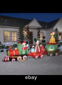16'FT DISNEY MICKEY & FRIENDS CHRISTMAS TRAIN RIDE Airblown Inflatable Yard Deco