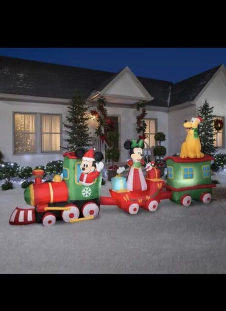 16'ft Disney Mickey & Friends Christmas Train Ride Airblown Inflatable Yard Deco