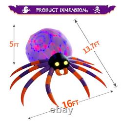 16' Halloween Inflatable Spider with Magic LED Lights by DeeKom