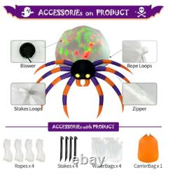 16' Halloween Inflatable Spider with Magic LED Lights by DeeKom