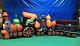 17 1/2' Gemmy Airblown Inflatable Halloween Train With Ghost & Vampire In Coffin