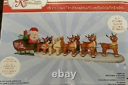 17.5 Ft COLOSSAL Lighted Santa & Rudolph Sleigh Airblown Inflatable Yard Decor