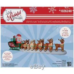 17.5 Ft COLOSSAL RUDOLPH SLEIGH Airblown Lighted Christmas Inflatable