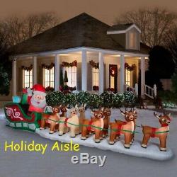 17.5 Ft COLOSSAL RUDOLPH SLEIGH Airblown Lighted Yard Inflatable