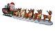 17 Ft. Huge! Lighted Christmas Inflatable Santa In Sleigh With8 Reindeer & Rudolph