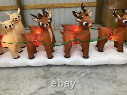 17ft Gemmy Airblown Inflatable Prototype Christmas ColossalRudolphSleigh #112557