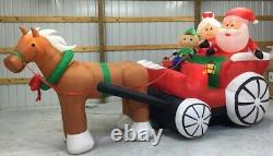 17ft Gemmy Airblown Inflatable Prototype Christmas Santa's Horse Carriage #36673