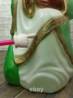 1980's Vintage Green Wise Men Kings Lighted Blow Mold Christmas Nativity Empire