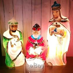 1982 VTG Christmas Blow Mold Plastic Nativity Wise Men-Set Of 3 Carolina Ent