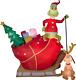 19836 Airblown Grinch And Max In Sleigh Christmas Inflatable