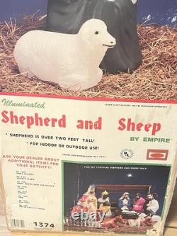 1987 Blow Mold NATIVITY Shepherd With Sheep 28 Tall Original Box Vtg Christmas 1987 Blow Mold NATIVITY Shepherd With Sheep 28 Tall Original Box Vtg Christmas