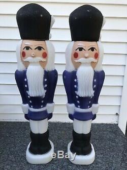 1988 TPI Blow Mold 38 Nutcracker Soldier Outdoor Christmas Holiday Decor-Pair