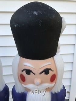 1988 TPI Blow Mold 38 Nutcracker Soldier Outdoor Christmas Holiday Decor-Pair