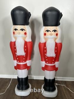 1988 TPI Nutcracker Soldiers Christmas Blow Mold 38 inch Matching Pair Vintage 2 1988 TPI Nutcracker Soldiers Christmas Blow Mold 38 inch Matching Pair Vintage 2