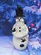 2-1/2 Ft Tall Heavy Resin Snowman Christmas/holiday Bird Bath/feeder Yard Decor