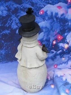 2-1/2 Ft Tall Heavy Resin Snowman Christmas/holiday Bird Bath/feeder Yard Decor