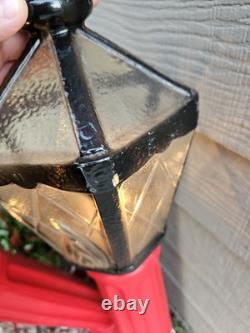 2 Blow Mold Christmas Red Lantern Lamp Post 40 Vintage Union Products