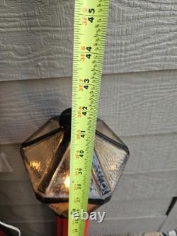 2 Blow Mold Christmas Red Lantern Lamp Post 40 Vintage Union Products