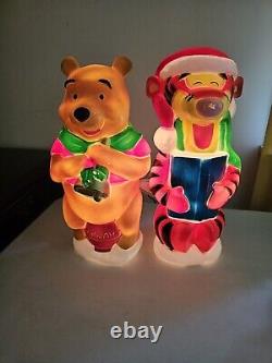 2 Disney Santas Best 18 Blow Molds Tigger Caroling 17 Winnie the Pooh WORKING