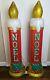 2 Gemmy Noel Glitter Candle Lighted Christmas Blow Mold 42