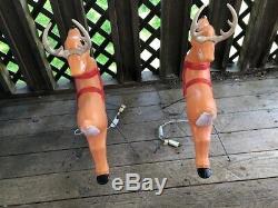 2 Grand Venture 29 Santa's Sleigh Reindeer Blow Mold Lights Local Pickup