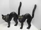 2 Halloween Black Arched Cat Blow Mold Don Featherstone 1992 Union Products Rare