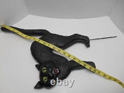 2 Halloween Black Arched Cat Blow Mold Don Featherstone 1992 Union Products RARE