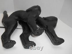 2 Halloween Black Arched Cat Blow Mold Don Featherstone 1992 Union Products RARE