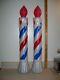 2 Lighted Red / White & Blue 36 Holiday Candle, Patriot Union Prod. Blow Molds