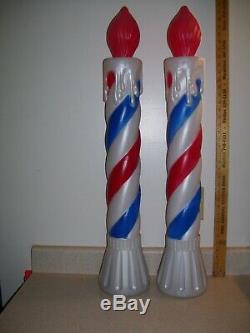 2 Lighted Red / White & Blue 36 Holiday Candle, Patriot Union Prod. Blow Molds