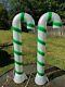 2 New 32 Candy Cane Blow Mold Christmas Decorations With Green Stripes Custom