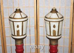 2 VTG Dapol Industries Christmas Lamp Post Blow Mold Outdoor Yard Decor 41 T