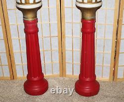 2 VTG Dapol Industries Christmas Lamp Post Blow Mold Outdoor Yard Decor 41 T