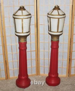 2 VTG Dapol Industries Christmas Lamp Post Blow Mold Outdoor Yard Decor 41 T