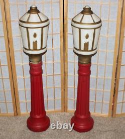 2 VTG Dapol Industries Christmas Lamp Post Blow Mold Outdoor Yard Decor 41 T