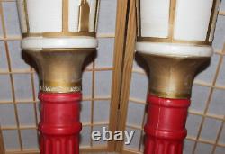 2 VTG Dapol Industries Christmas Lamp Post Blow Mold Outdoor Yard Decor 41 T