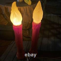 2 Vintage 1969 Empire Plastic Blow Mold Christmas Light Up Candles 38