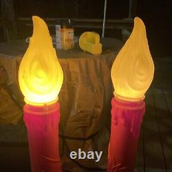 2 Vintage 1969 Empire Plastic Blow Mold Christmas Light Up Candles 38