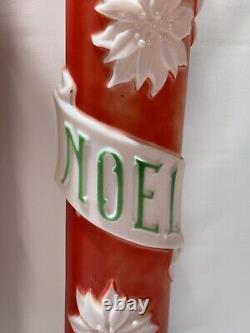 2 Vintage 1973 CHRISTMAS CANDLE NOEL BLOW MOLD EMPIRE Plastic