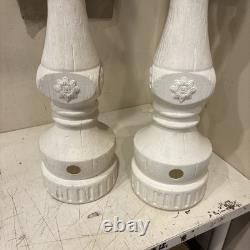 2 Vintage 1995 Blow Mold Victorian Candles Union Products Lighted 44 NO FLAMES