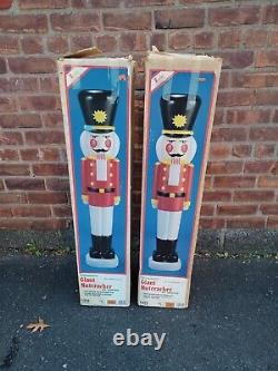 2 Vintage Empire 40 GIANT NUTCRACKER Soldiers Lighted Plastic Blow Molds +Boxes